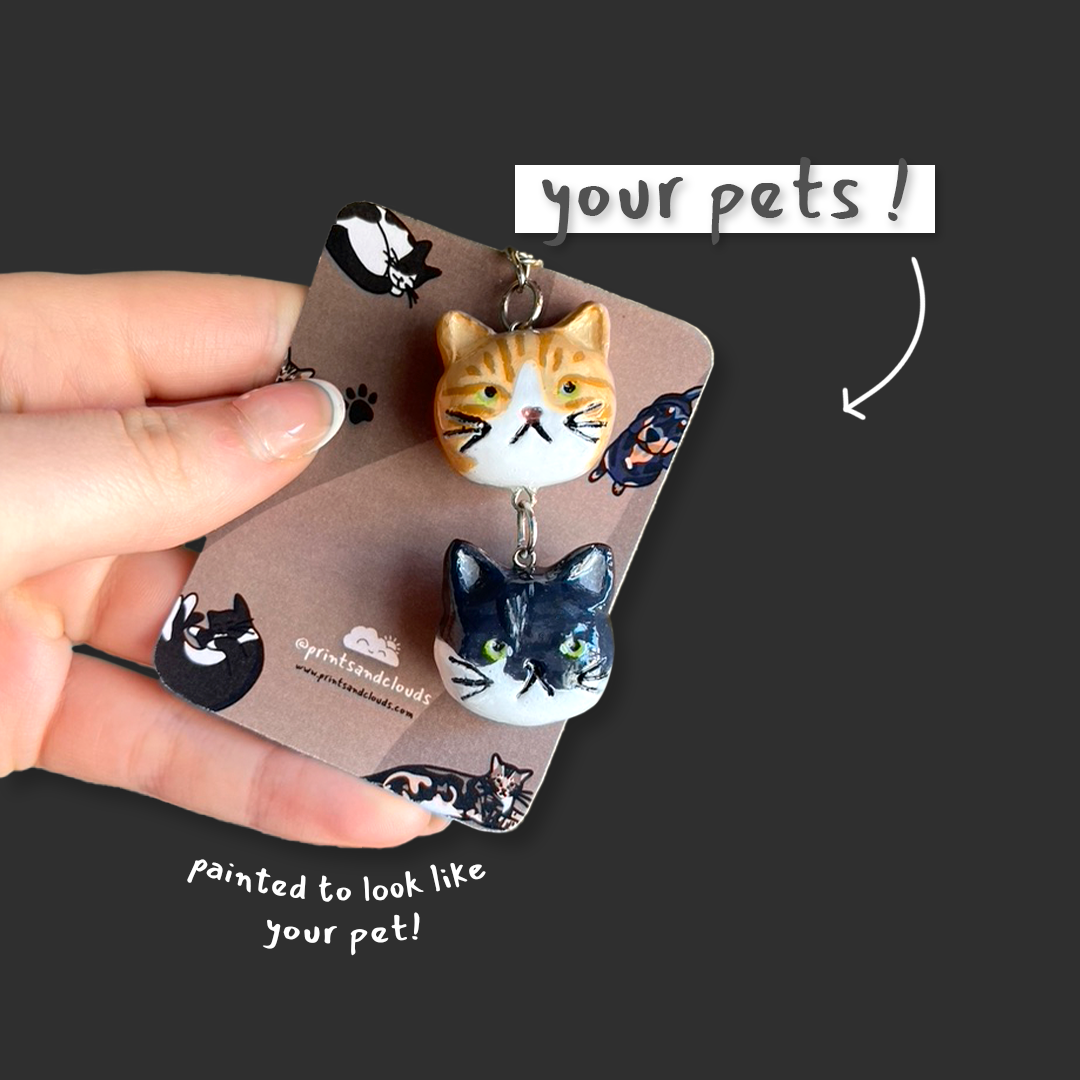 Custom Cat Head Keyring