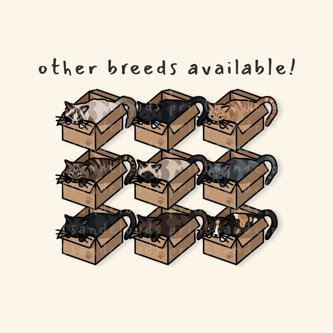Tabby Cat in a Box Sticker