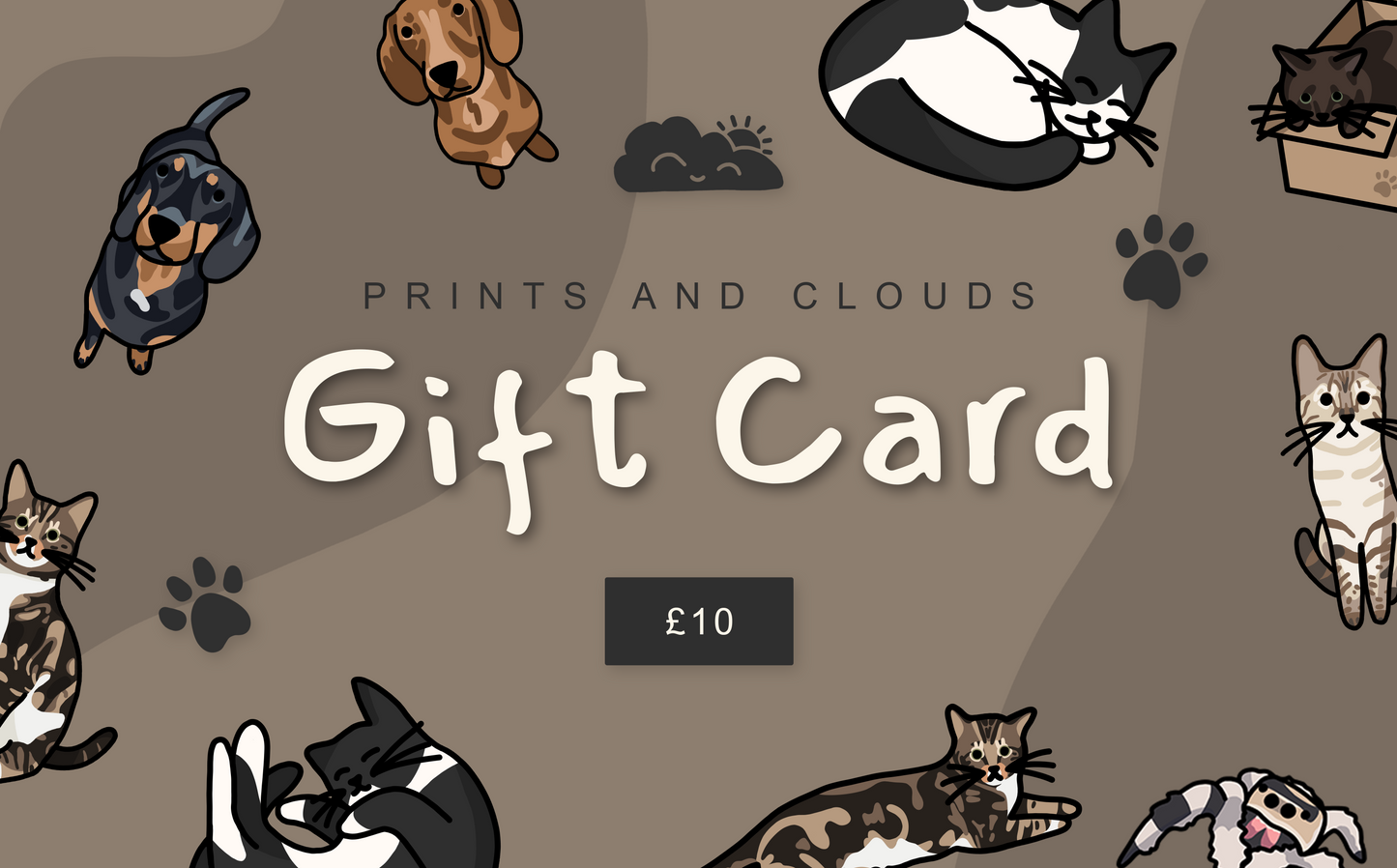 Prints And Clouds Gift Card