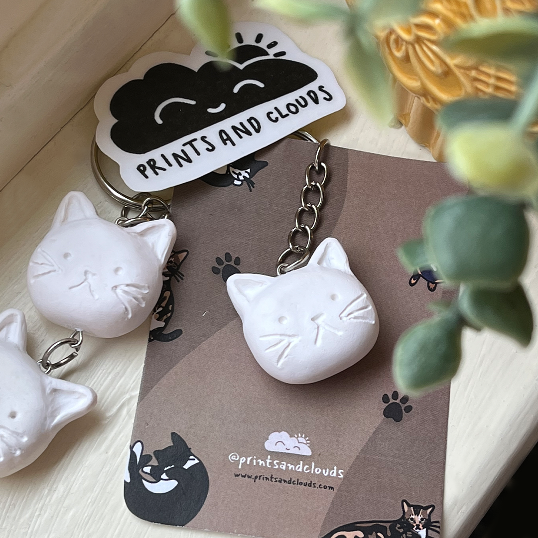 Custom Cat Head Keyring