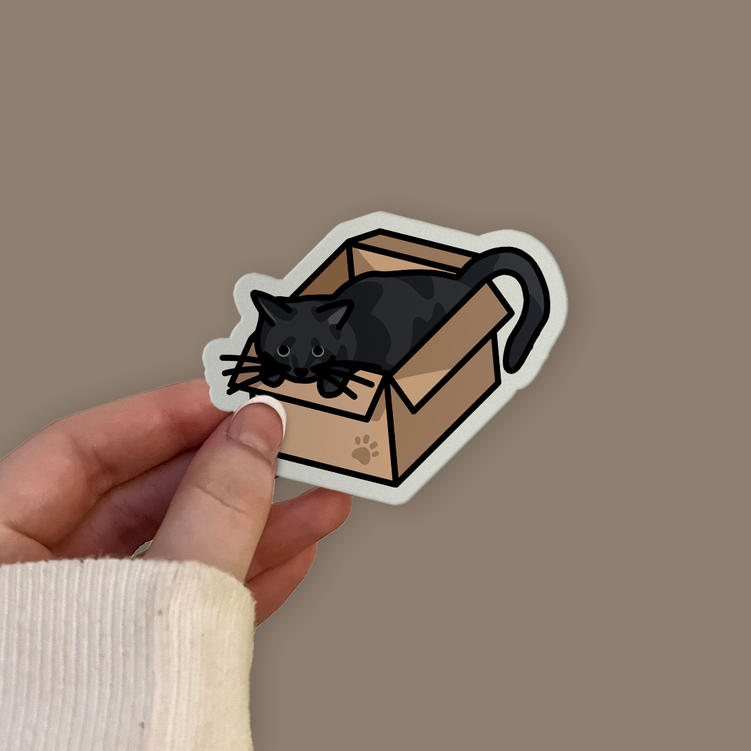 Black Cat in a Box Sticker