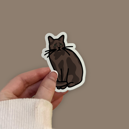 Brown Cat Sitting Sticker