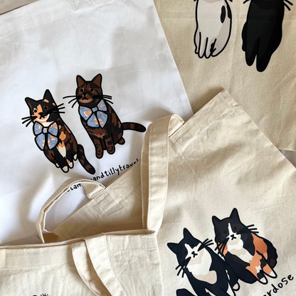 Custom Pet Totebag Paw Prints Design