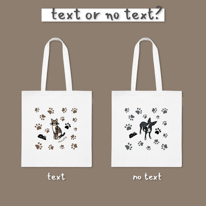 Custom Pet Totebag Paw Prints Design