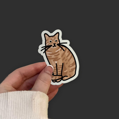 Ginger Cat Sitting Sticker