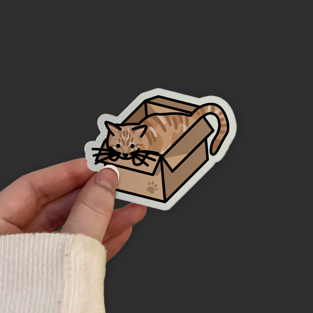 Ginger Cat in a Box Sticker