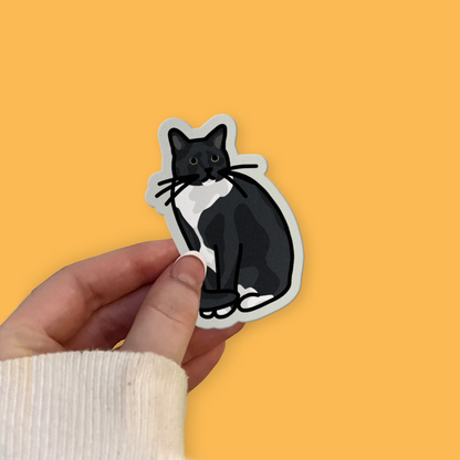 Tuxedo Cat Sitting Sticker